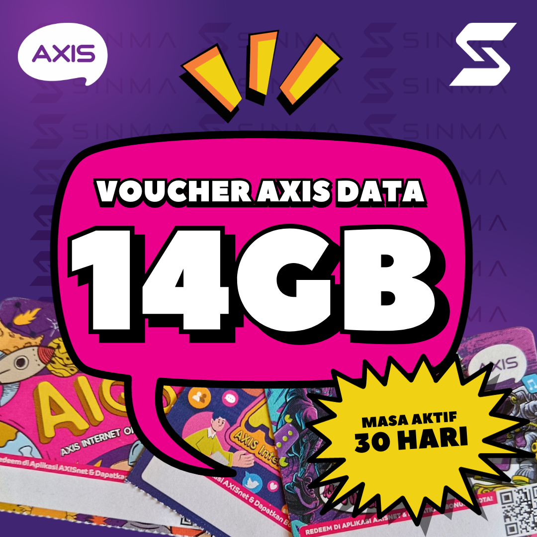 Voucher Axis Aigo 14GB Bonus Kuota Lokal 30 Hari