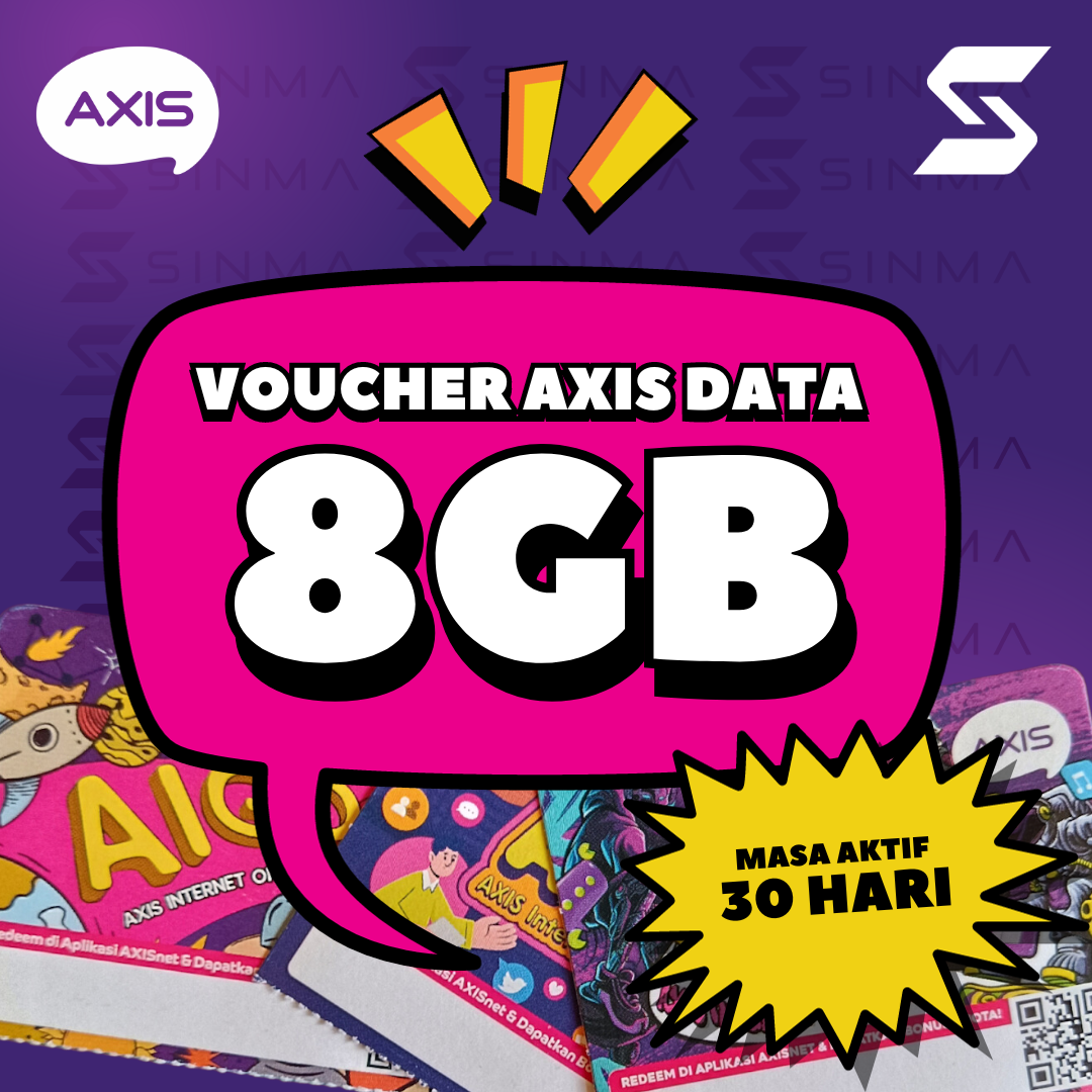 Voucher Axis Aigo 8GB Bonus Kuota Lokal 30 Hari